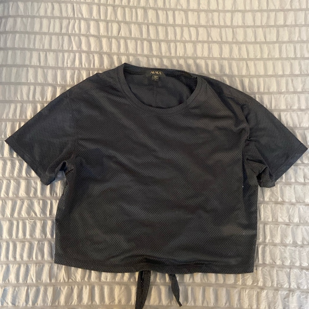 Alala mesh workout crop top in black, sz XS
